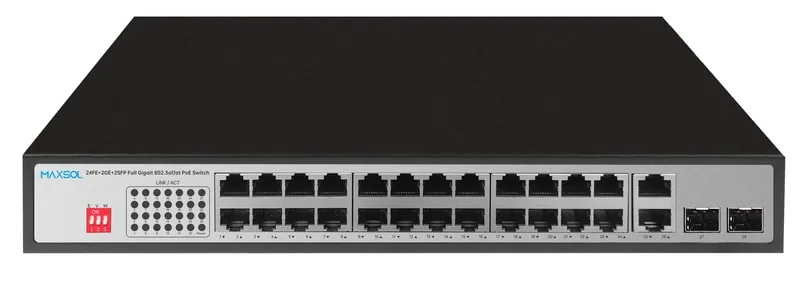 Switch PoE Gigabit no administrable de largo alcance, 24 puertos, 300W
