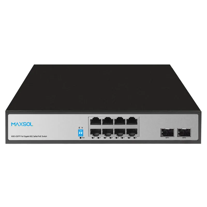 Switch Gigabit PoE+ de 8 puertos con 2 enlaces de subida SFP
